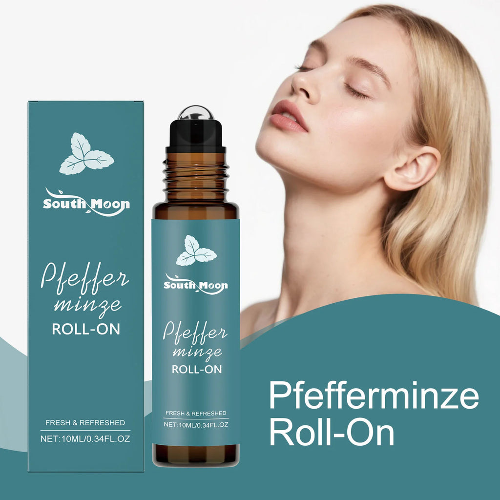 Peppermint Roller Essential Oils Portable Refreshing Fragrance Natural Comfort Massage Body Oils Roll On Relaxing Gift Women Men Oasis Select