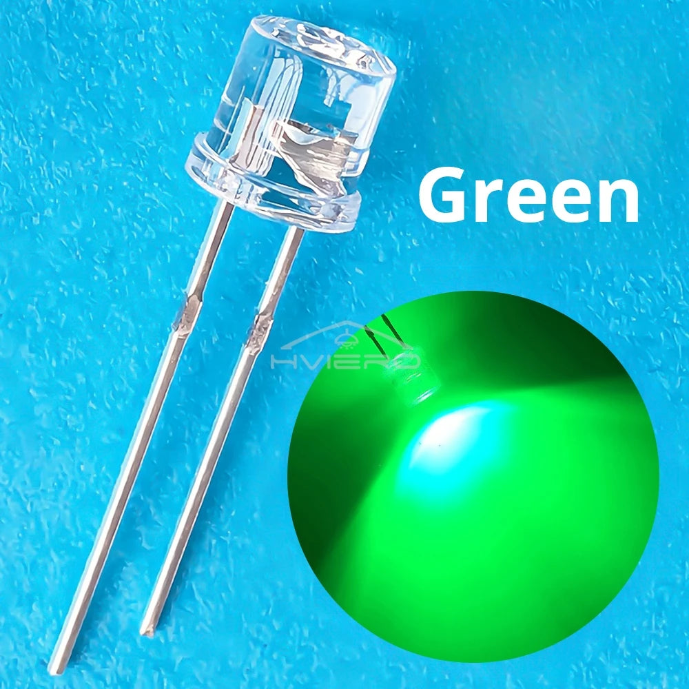 1000Pcs 5mm Flat Top LED Diodes | Ultra Bright Multi-Color Bulbs