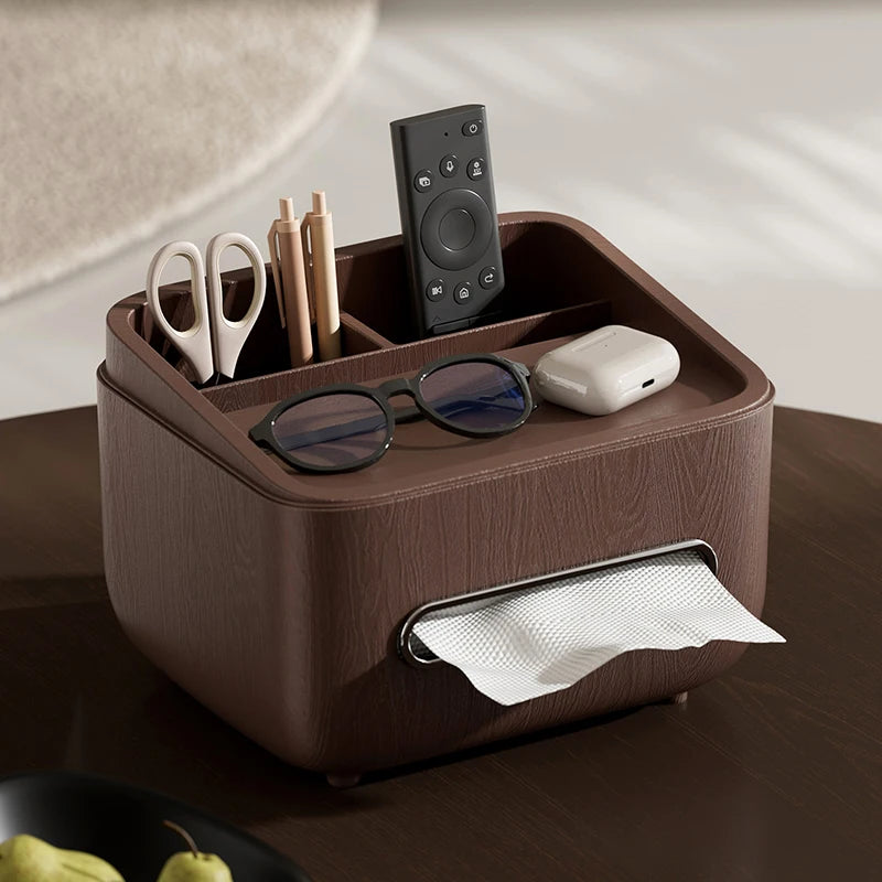 Paper towel holder and storage box-modern farmhouse style rectangular plastic box with paper towel holder Oasis Select