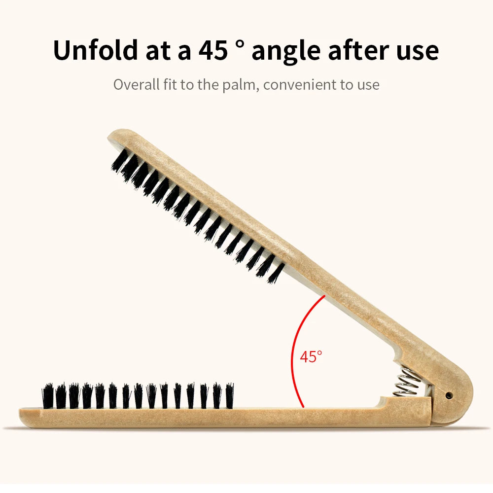 V-Type Wooden Handle Hair Straightener Comb | Anti-Static Hair Styling Comb Oasis Select