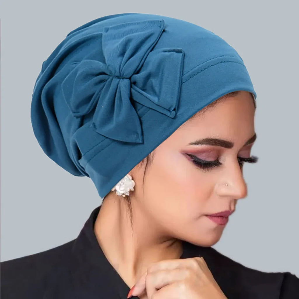New Muslim Women Inner Hijab Hat Bowknot Turban Indian Bonnet Headscarf Beanies Hair Loss Head Wrap Chemo Cap Turbante Mujer Oasis Select niuzailan