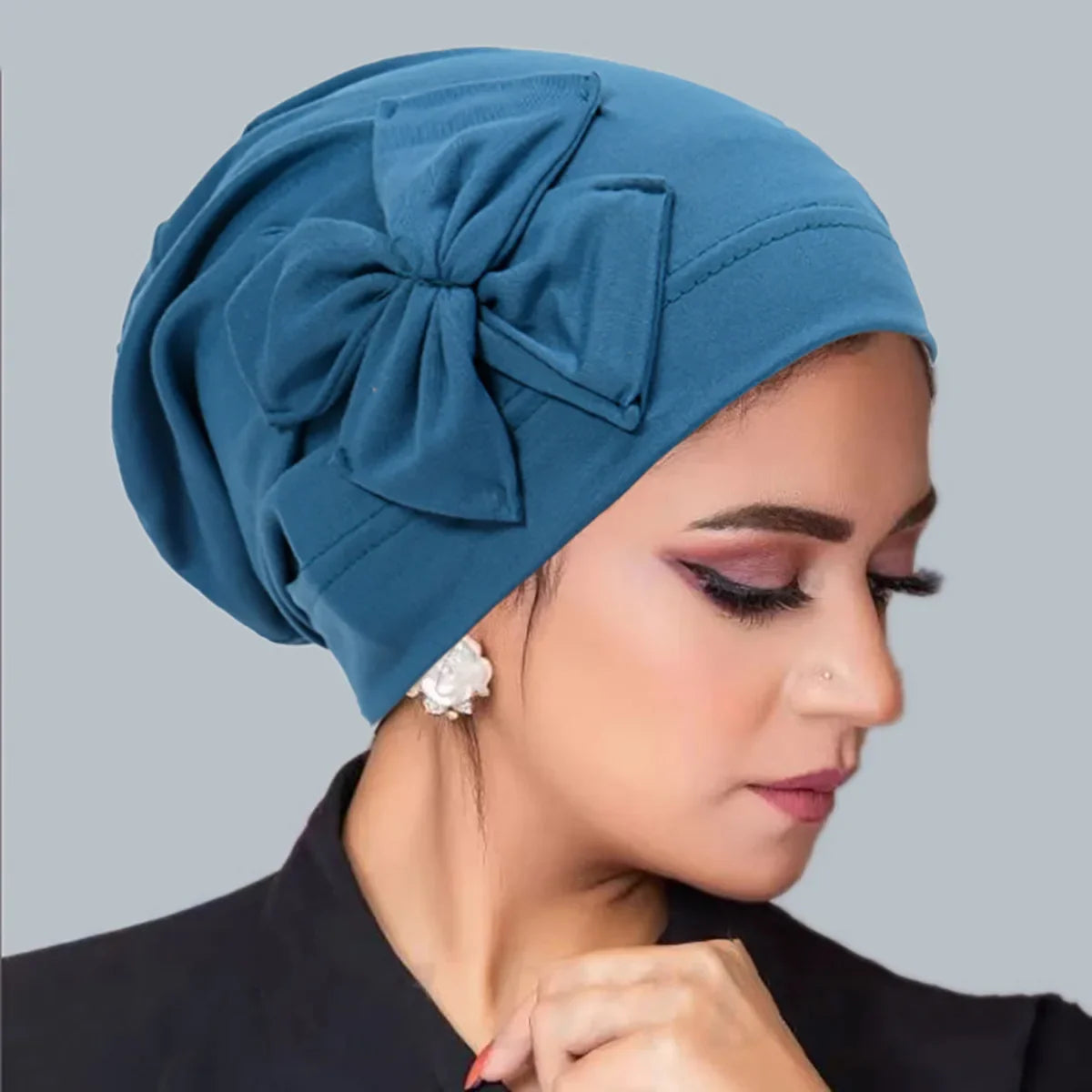 New Muslim Women Inner Hijab Hat Bowknot Turban Indian Bonnet Headscarf Beanies Hair Loss Head Wrap Chemo Cap Turbante Mujer Oasis Select niuzailan