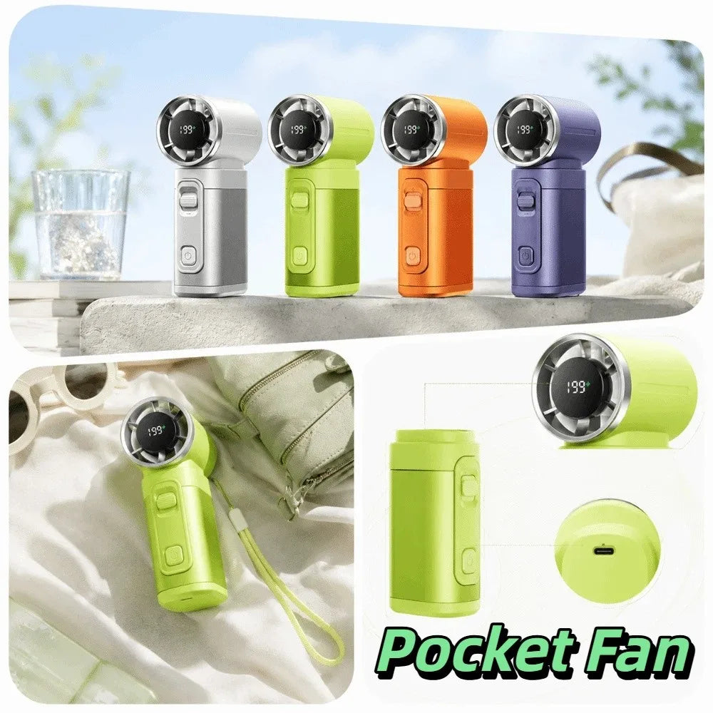 3000mAh Battery Portable Handheld Fan Stepless Speed Adjustment Strong Airflow Mini Pocket Fan Lightweight for 5V/1.5A 3000mAh Oasis Select