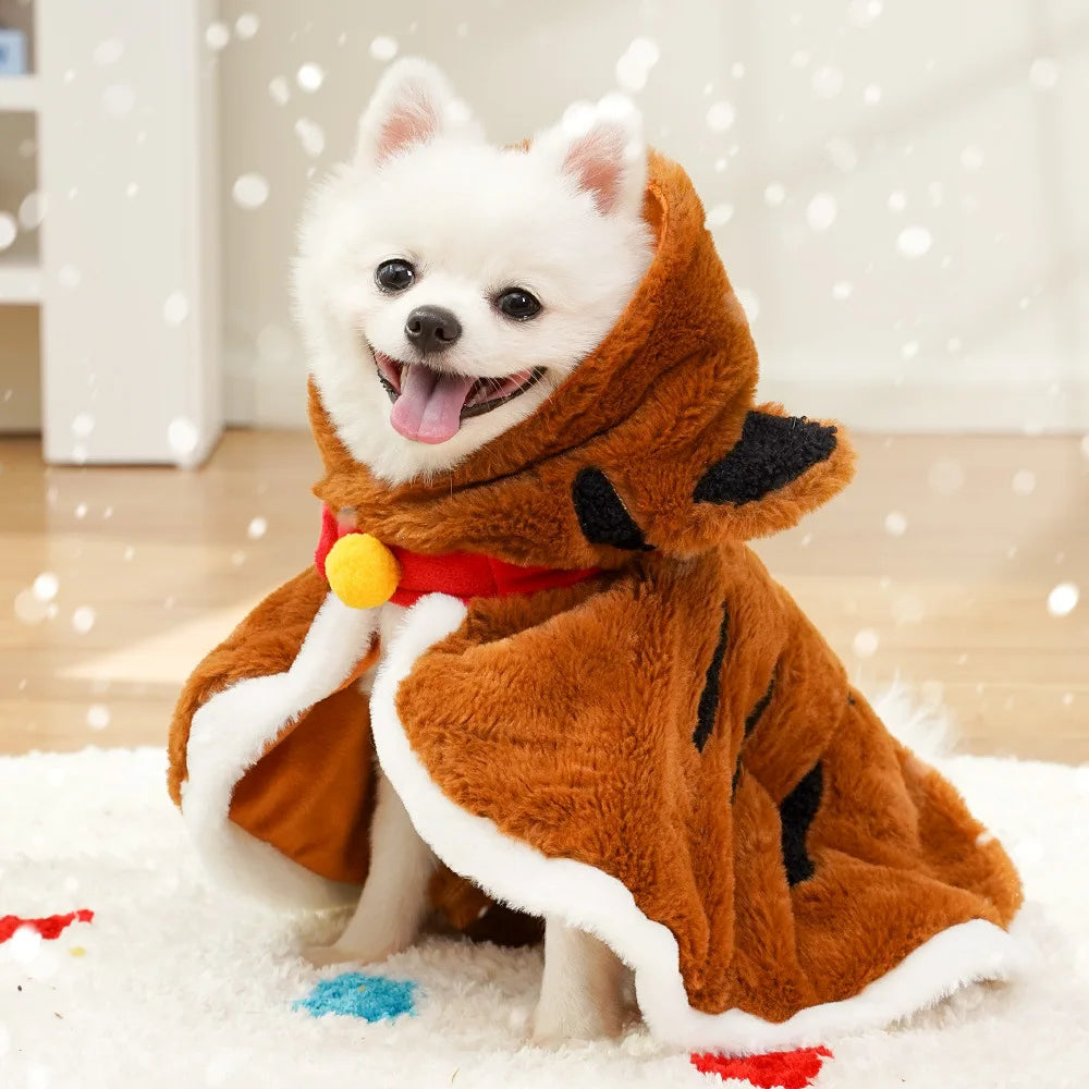 Pet Dog Cape Cat Tiger Winter Warmth Thickened Dog Small Dog Plush Cape Cat Supplies Oasis Select