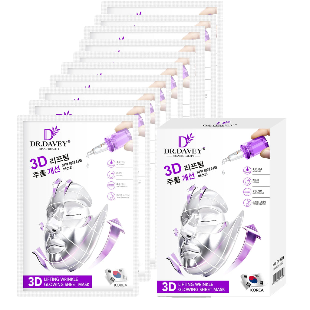 DR.DAVEY 3D Lifting Moisturizing Facial Mask Sheet – 10 Pack
