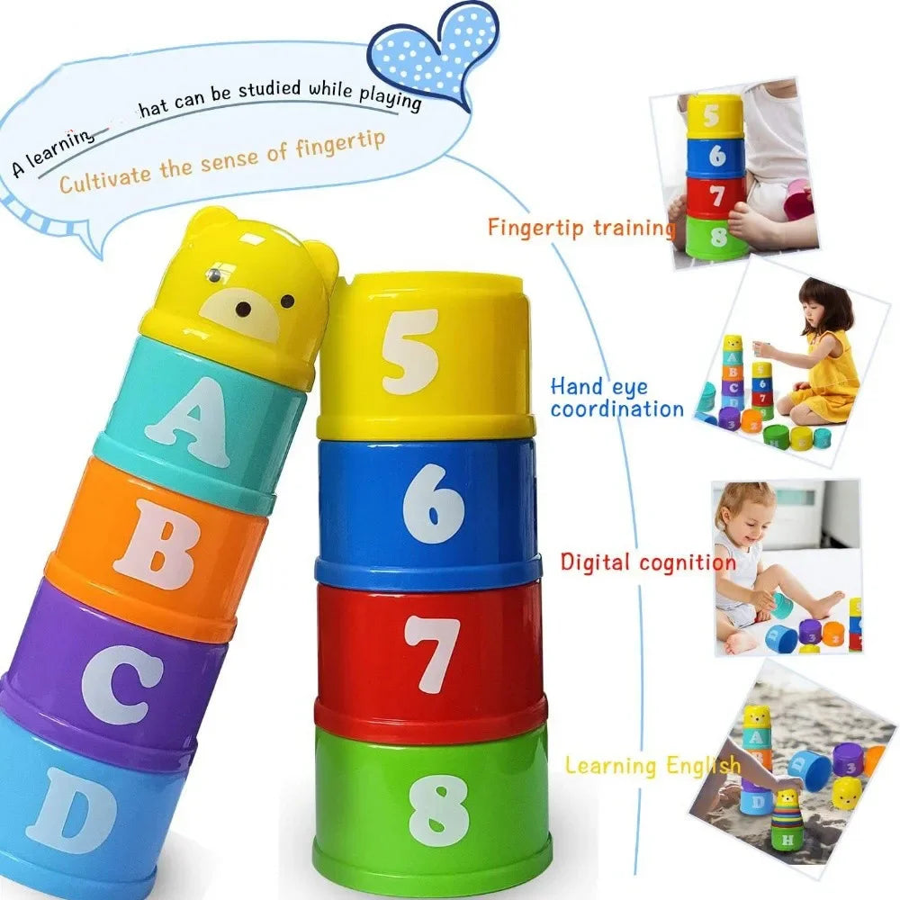 Baby Montessori Stacking Cups – 8-Piece Educational Bath Toy