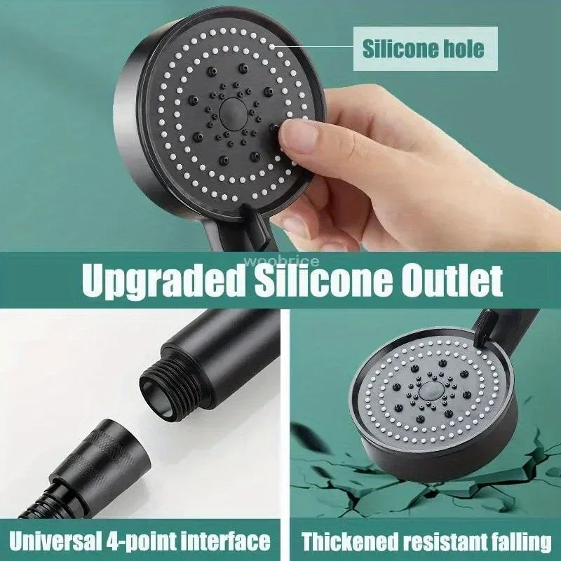 High-pressure Shower Head Set 5 Modes of Adjustment Showerhead with Hose Water-saving One-touch Stop Bathroom Accessories Oasis Select