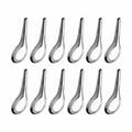 12pcs Steel Spoon Tableware Soup Rice Tableware Chinese Deepened Spoon Flat Mirror Large Polished Capacity Spoon Oasis Select 12pcs