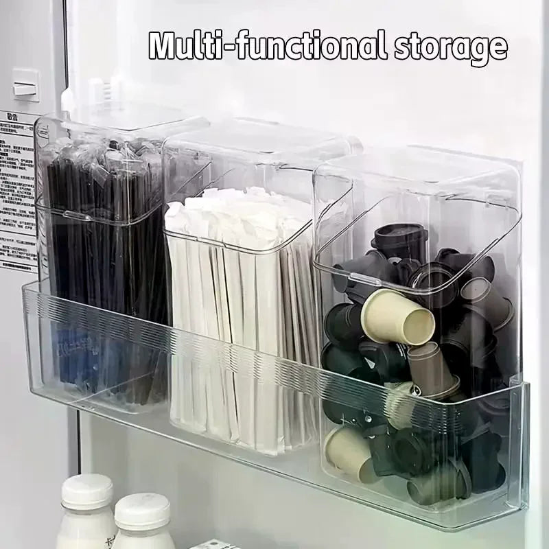 Large Transparent Pen Holder with Flip Cover | Desk Organizer