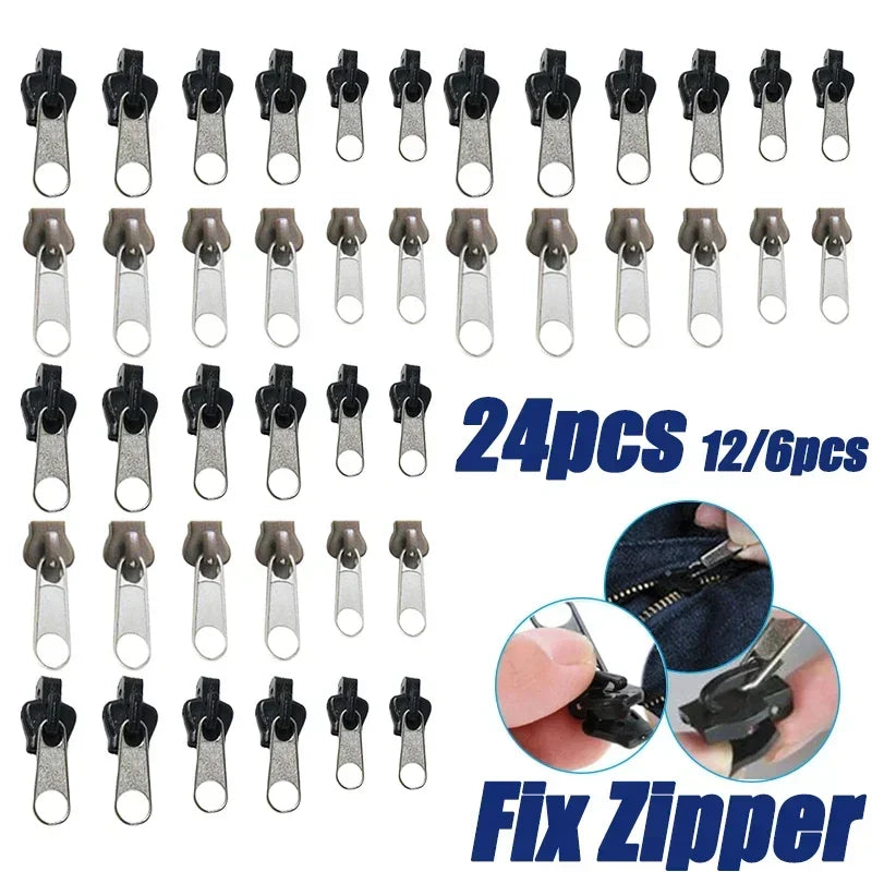 Multi Size Zipper Repair Kit Quick Fix Broken Zippers Replacement Sliders Teeth Set for Garment Sewing Mending Tool Oasis Select