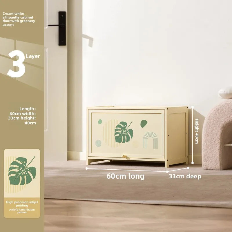 Household shoe cabinet against the wall, dust cabinet, floor storage cabinet, locker, simple shoe rack, storage cabinet Oasis Select Three layers 60