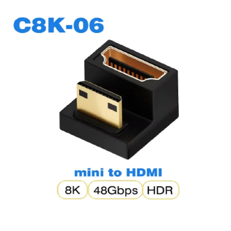 8K HDMI2.1 Cable Adapter micro mini hdmi to HDMI 2.1 Converter 48Gpbs 8K60HZ 4K120HZ for HDTV Projector PS4 PS5 Laptop PC Oasis Select C8K 6