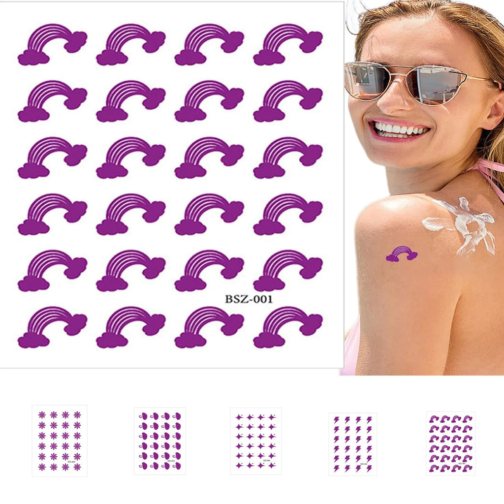 24Pcs UV Stickers For Sunscreen UV Detecting Patches UV Sunscreen Protector Facial Sun Block Patch UV Dots Sun Sticker Test Oasis Select