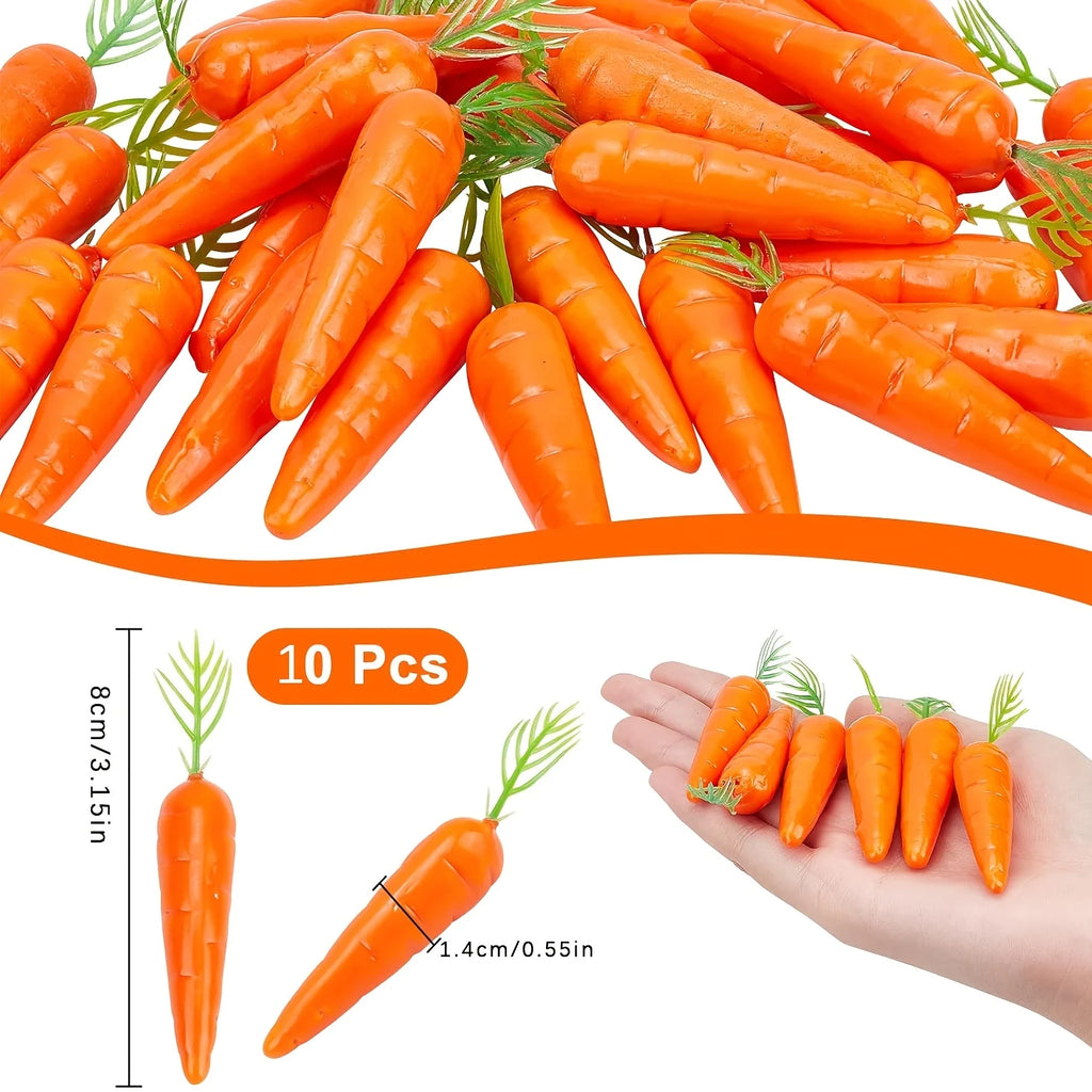 10/30/50 PCS Mini Faux Carrots – Soft-Touch Foam Decor for Fairy Garden, Spring Home & Easter Miniature Scenes Oasis Select 10pcs
