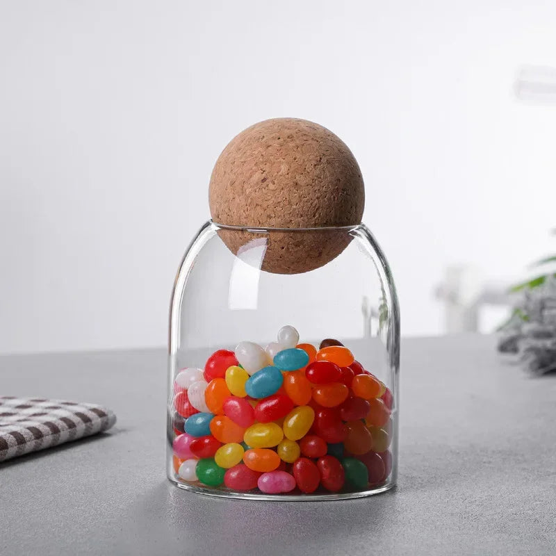Sealed Jar Glass Cork Stopper Coffee Beans Dried Fruit Storage Box Kitchen Food Multigrain Storage Jar Cork Tea Jar Oasis Select 500ML