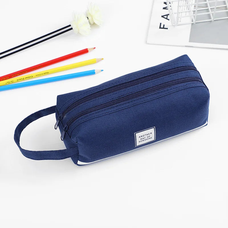 Large Capacity Pencil Case Kawaii Stationery Organizer School Office Supplies Back To School Pencil Boxes for Girls Boy Oasis Select Dark blue