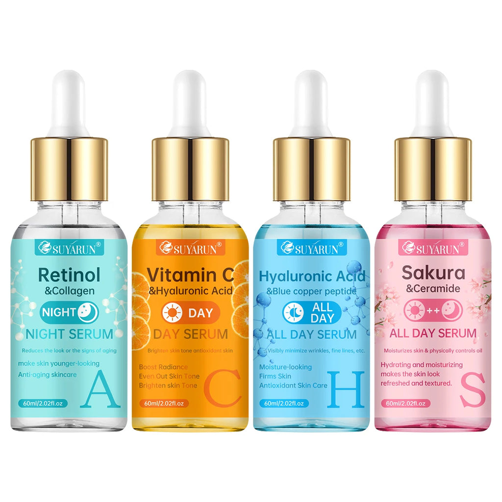 SUYARUN 24H Hydrating Serum 4-Piece Set | Hyaluronic Acid Facial Serum Set Oasis Select 60ml-4pcs