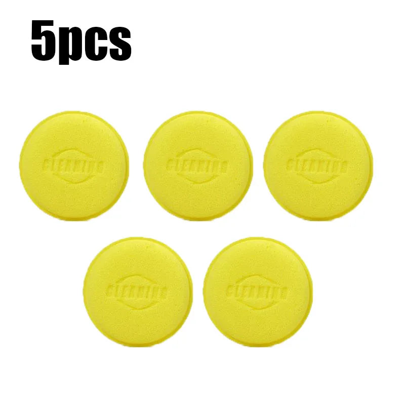 5/10Pcs Round Car Foam Sponge Wax Applicator Cleaning Detailing Pads Car Waxing Polishing Pad 10cm Car Wash Care Cleaning Kit Oasis Select 5pcs Yellow