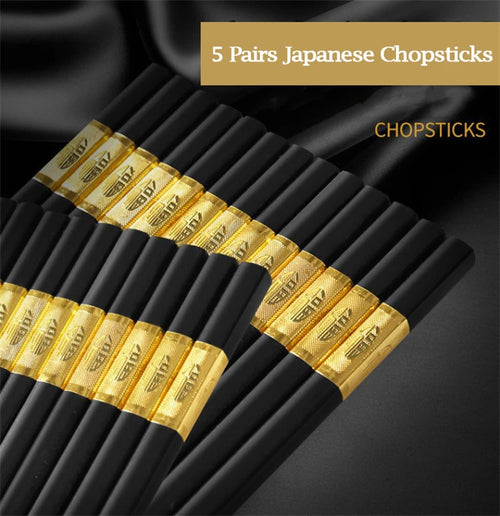 10 Pairs Japanese Chopsticks High Temperature for Sushi Sticks Reusable Alloy Korean Chopsticks Set Healthy Kitchen Tableware Oasis Select