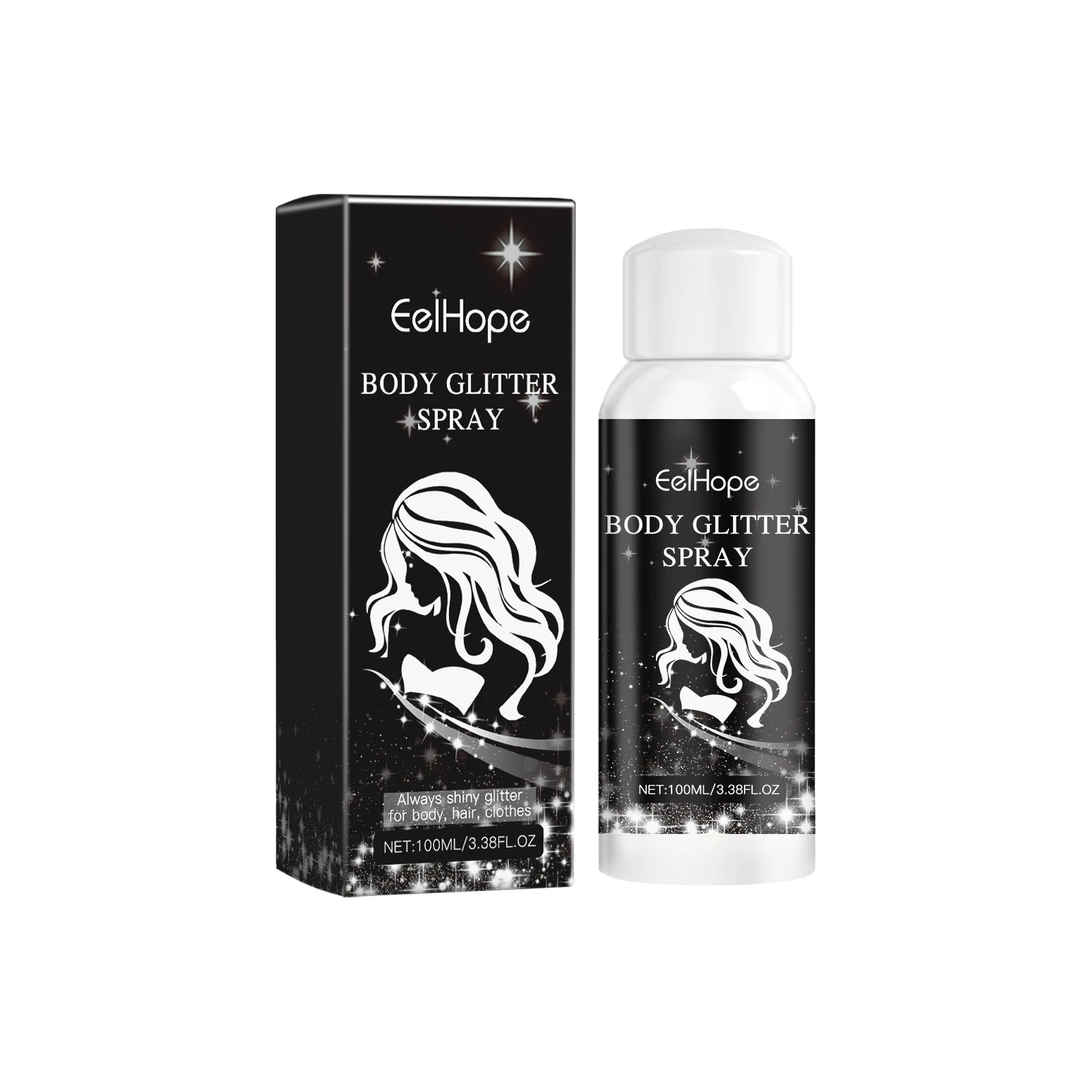 Quick Drying Universal Powder Spray Multipurpose Body Face Glitter Spray Clothes Highlighter Powder Gloss Shimmering Sparkle Oasis Select 100ml boxed