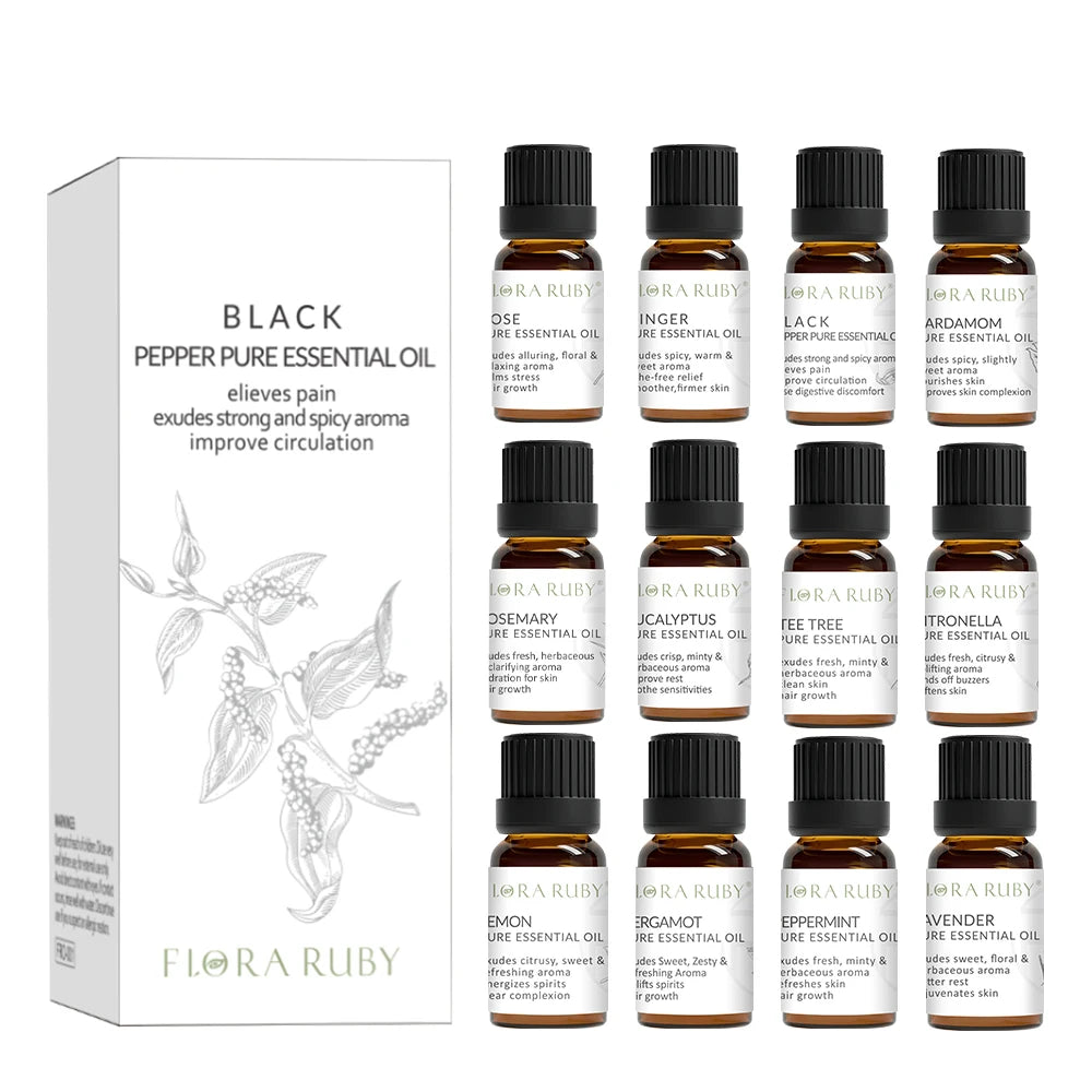 10ml Pure Natural Plant Essential Oil Lavender Jasmine Eucalyptus Rosemary， For Diffuser，Humidifier，Candle Making Oasis Select