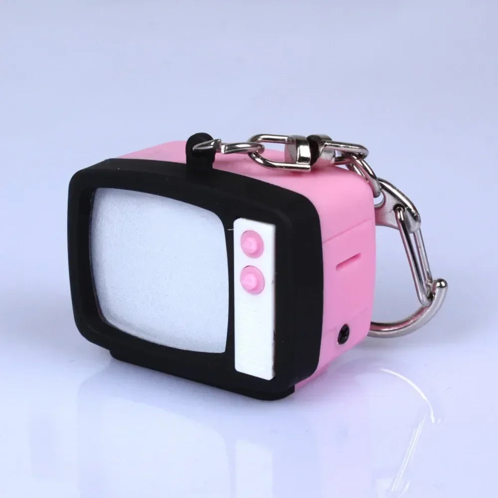 Creative Retro Television Keychain Model Keychain Pendant Creative Children Miniature Television Tv Led Keychain Home Oasis Select Pink