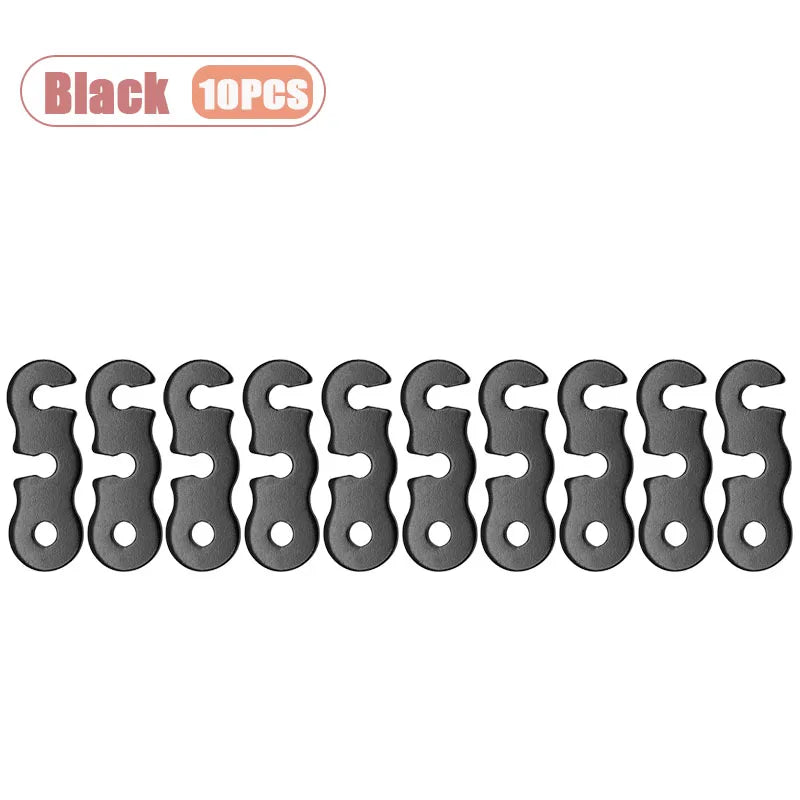Adjustable Tent Rope Tensioner Easy To Install for Outdoor Camping Hiking Backpacking and Adventure Perfect Camping Accessory Oasis Select Black-10PCS