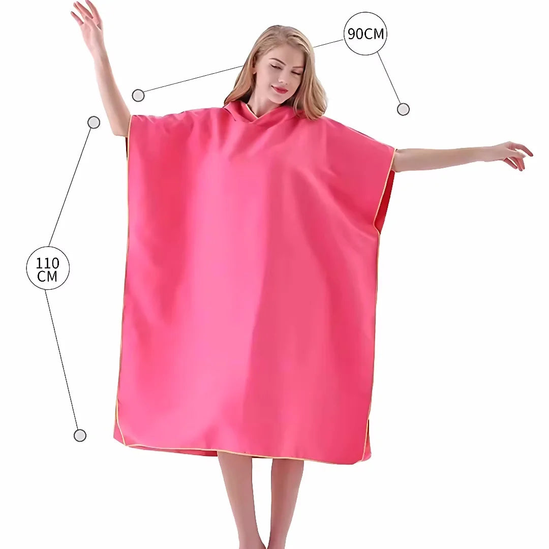 Microfiber Hooded Swim Robe Wearable Towel Bathrobe for Adult Beach Pool Quick Dry Absorbent Wrap with Pocket Oasis Select