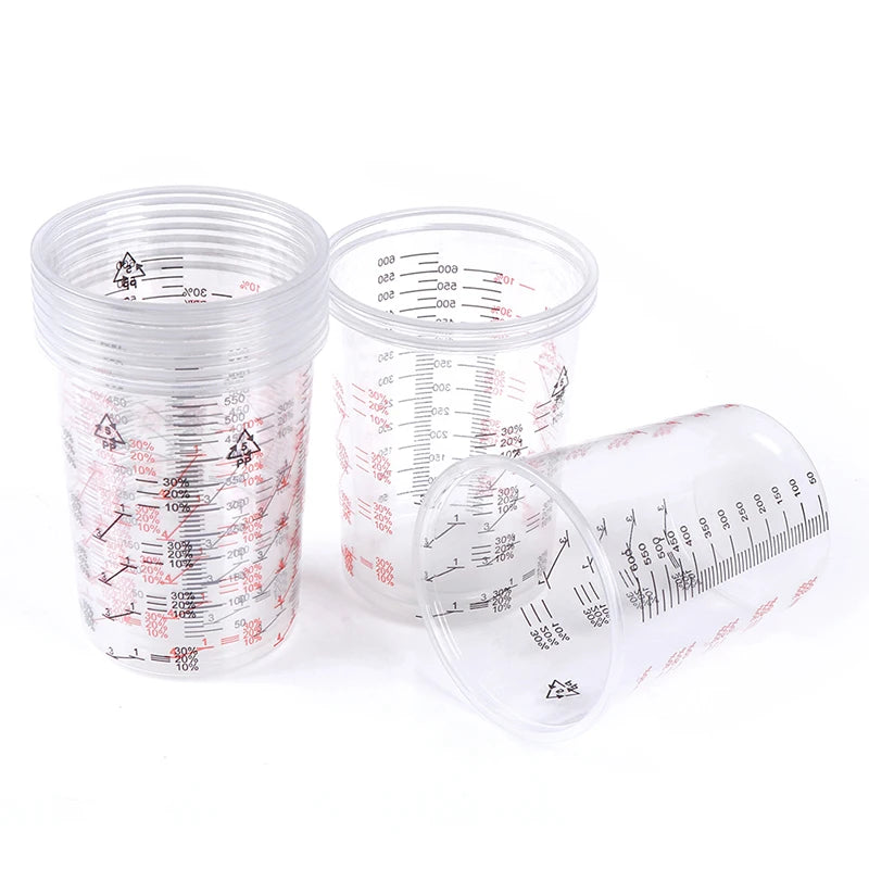 10pcs Plastic Paint Mixing Cup 600ml Mixing Pot Paint Mixing Calibration Cup For Precise Mixing Of Paint And Liquid High Quality Oasis Select
