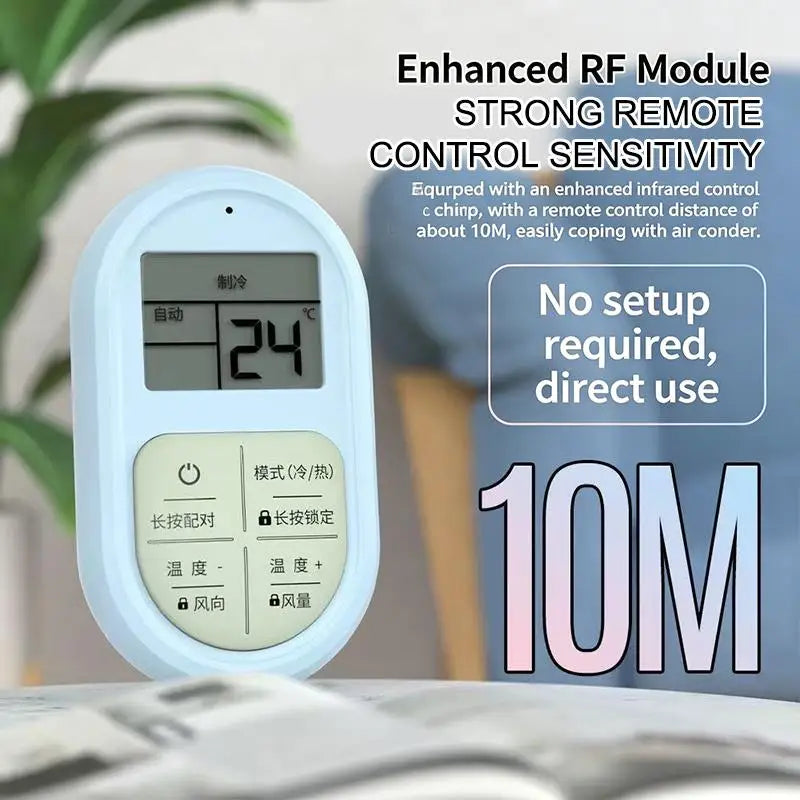 Portable Mini Universal Air Conditioner Remote Control Glow Buttons LCD Display No Setup Required For Home Office Daily Use Oasis Select