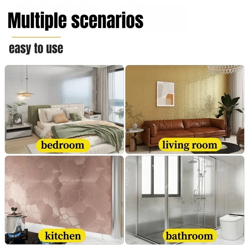 Modern 3D Stripe Self-Stick Wallpaper Geometric Peel and Stick for Renters Apartment Living Room Quick Makeover Removable Oasis Select