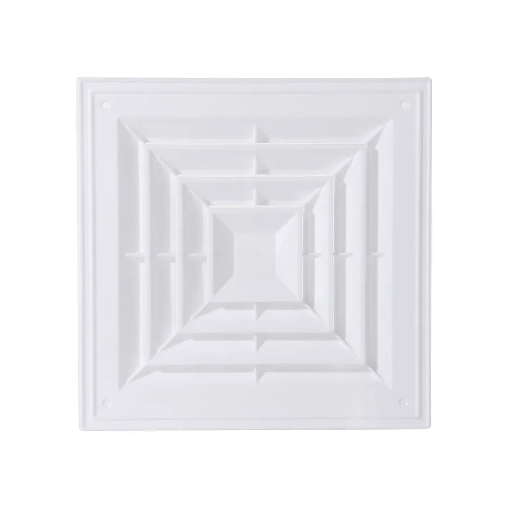 Square Air Vent Grille White Plastic Ventilation Cover with Flaps
