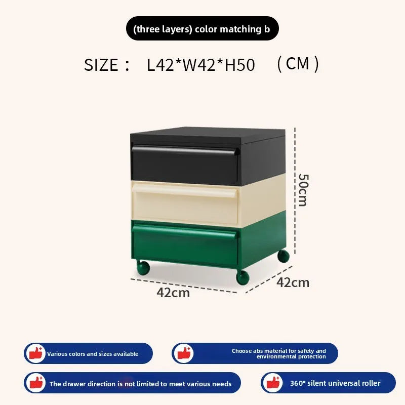 Removable panda cabinet medieval bedside table ins plastic multi-layer storage cabinet bedroom simple locker Oasis Select Three-layer PS B