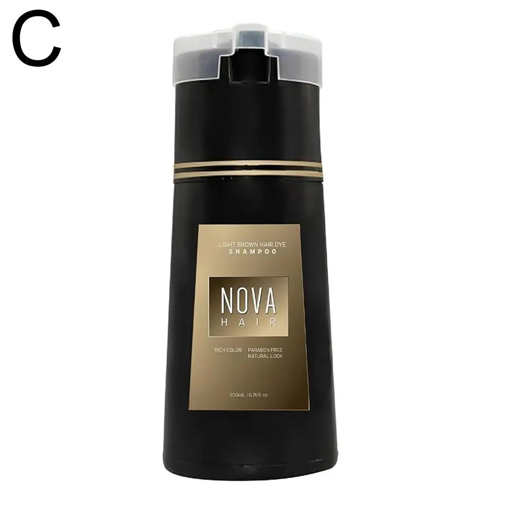 Nova Hair Dye Shampoo, Nova Hair Instant Dye Shampoo,Hair Dye Coloring Shampoo For Gray Hair Long Lasting Nourish For Men Women Oasis Select light brown