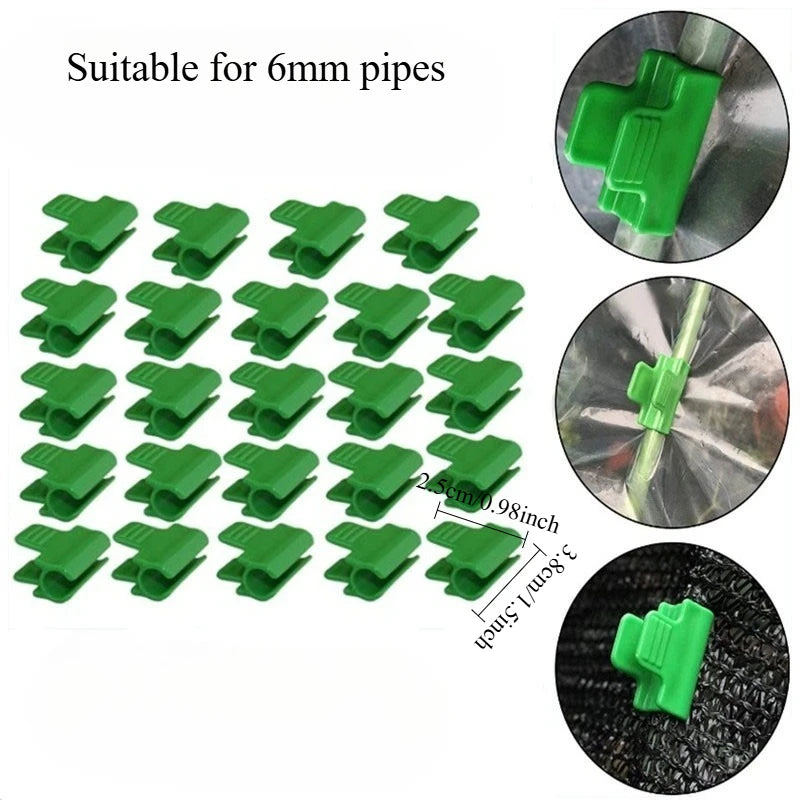 60pcs Green Plastic Greenhouse Film Clips - Heavy-Duty Windproof Garden Clips for Securing Mulch, Tarp & Plant Covers Oasis Select 60pcs 6mm