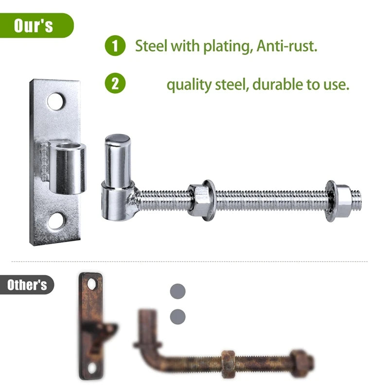 Gate Hinges Heavy Duty Wood Fence,J Bolt Gate Hinge For Wood Fence,Steel Welded Hinge For Farm Gate, 6 Inch 2Pack Oasis Select