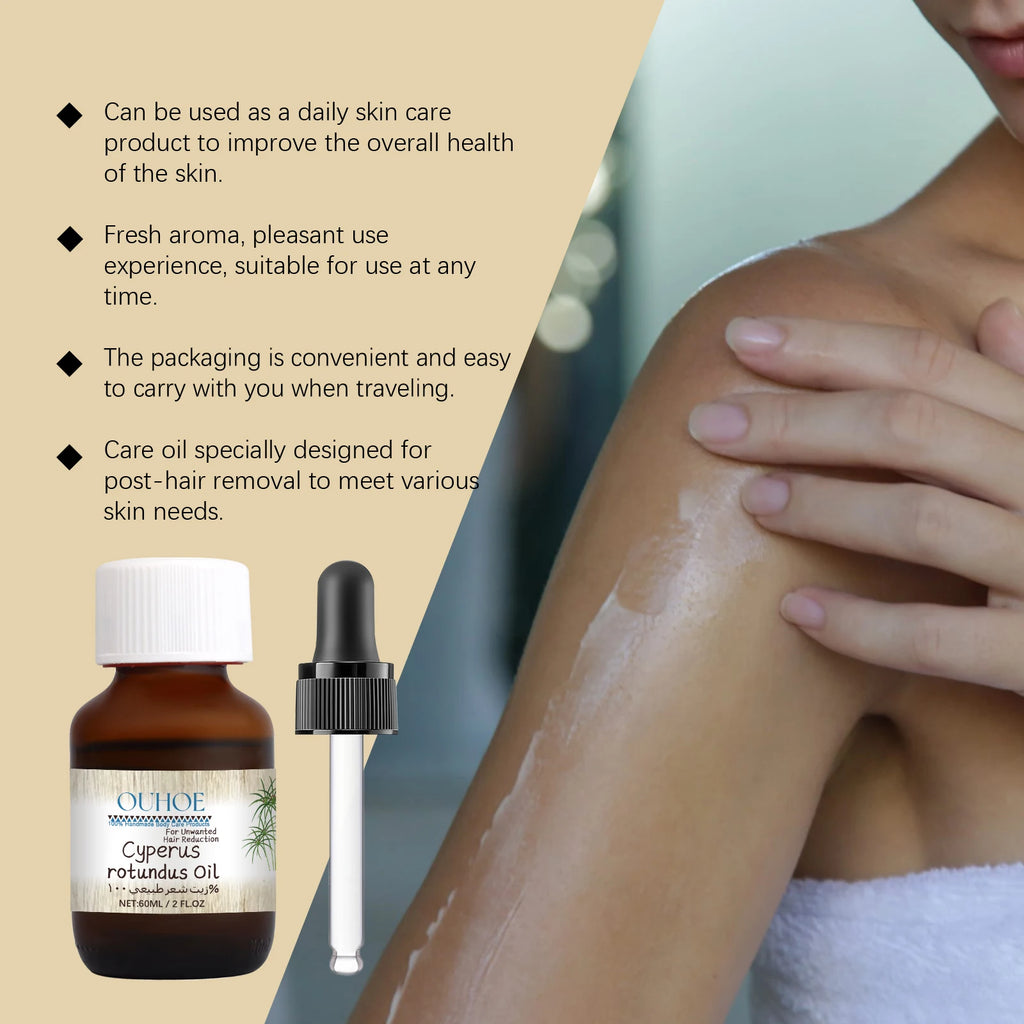 Cyperus Rotundus Hair Removal Oil, Gentle Botanical Oil for Painless Depilation, Moisturizing & Nourishing, Silky Smooth Skin Oasis Select