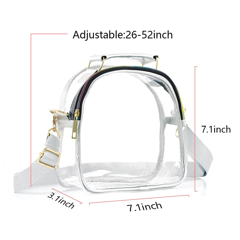 Transparent Ladies Small Handbags Women Clear Bag Fashion Waterproof Casual Simple Crossbody Shoulder Bags Oasis Select