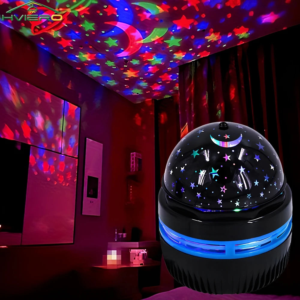 Galaxy Night Light Projector – Rotating Starry Sky USB LED
