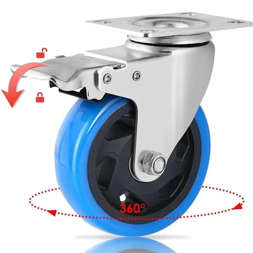 Transport Rollers 100MM Swivel Casters with Brake For All Types Of Floors, Furniture Transport Industrial Logistics Oasis Select