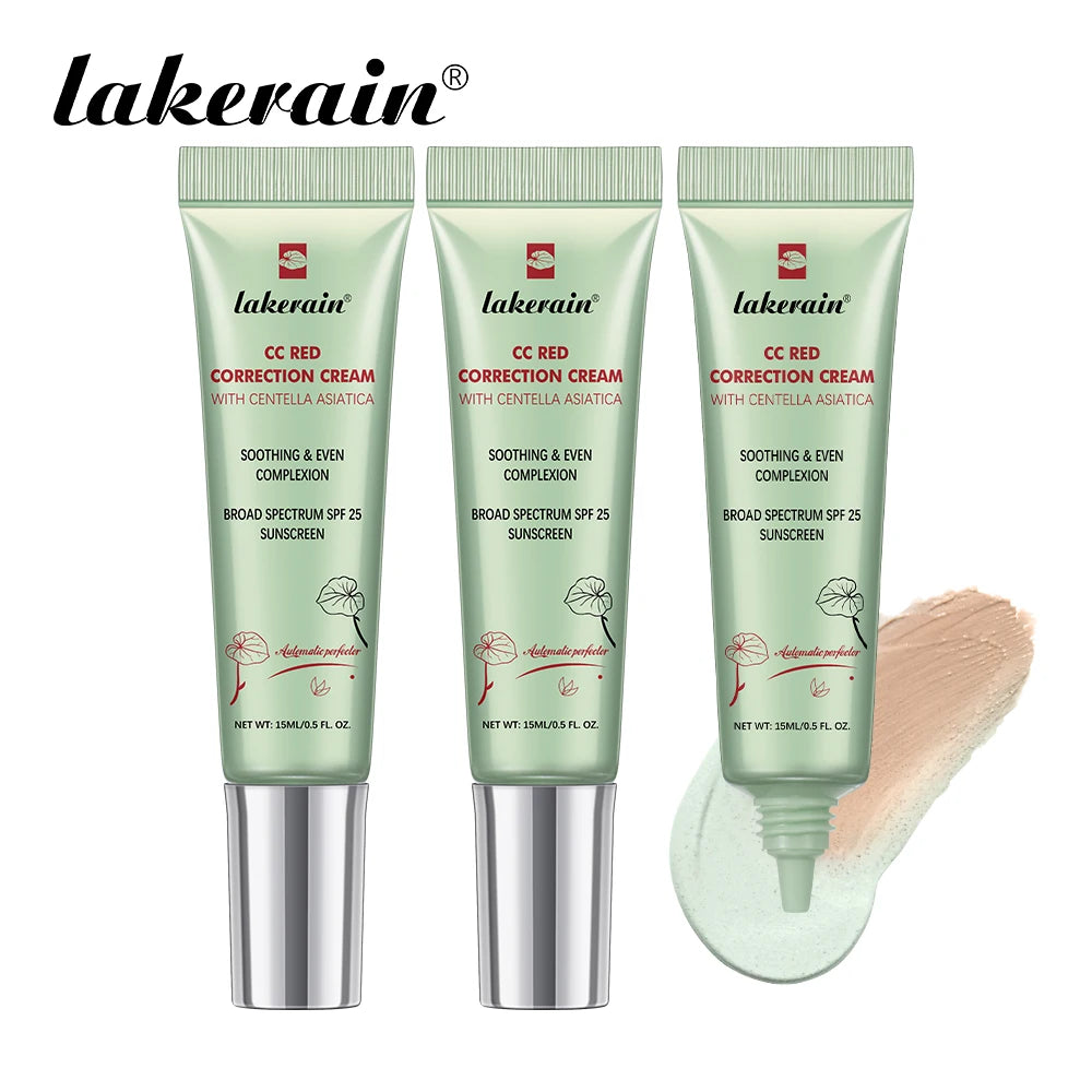45/15ml Color Correcting CC Cream Moisturizing Waterproof Sweat-proof Makeup Before Concealer Lasting Makeup Change CC Cream Oasis Select 3colors 15ml Green