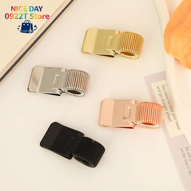 Retro Spring Metal Pen Clip Portable Notebook Pen Fixing Clamp Student Office Accessories@#X Oasis Select