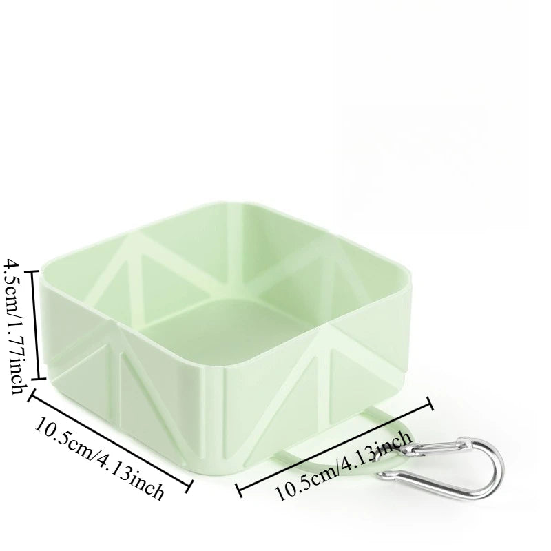 1pcs Portable Silicone Pet Collapsible Travel Outdoor Water Food Feeder Bowl for Dogs Cats Lightweight Camping Walking Pet Bowl Oasis Select Green