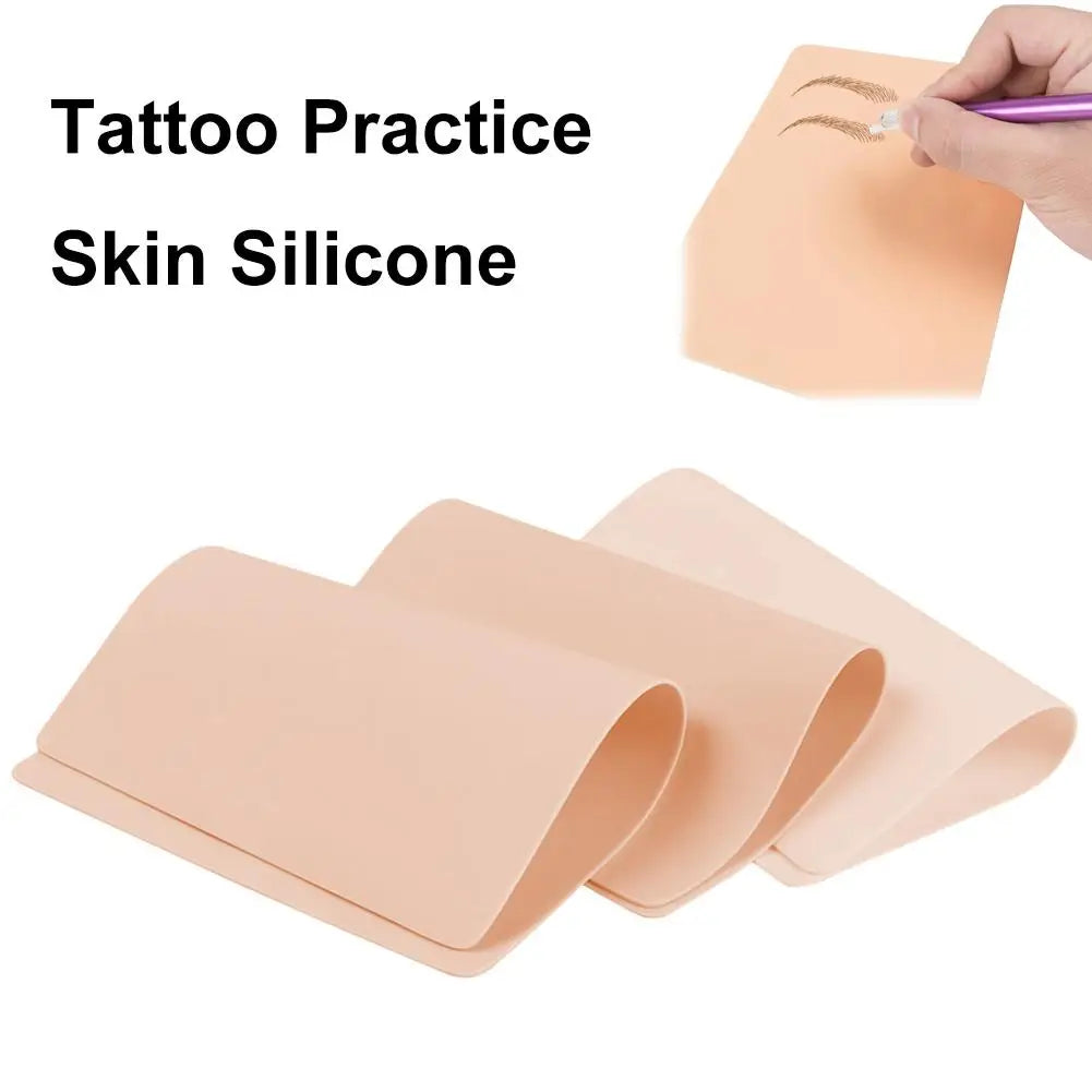Blank Tattoo Practice Skin, Double Sided Fake Eyebrow Tattoo Practice Skins for Beginners and Experienced Tattoo Artists-1MM Oasis Select