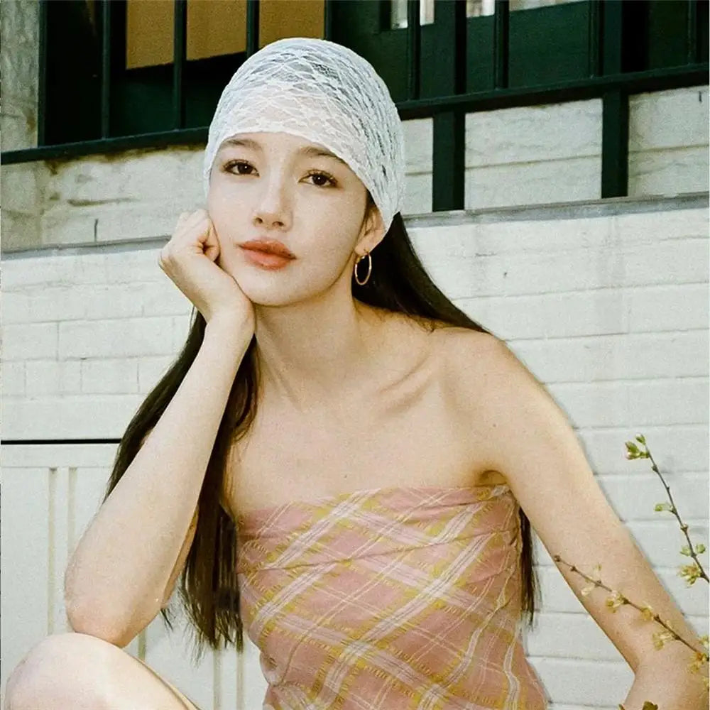 Spring Summer Mesh Lace Headband Hollow-out Breathable Elastic Hair Wrap Lightweight Styling Hair Accessories for Women Oasis Select