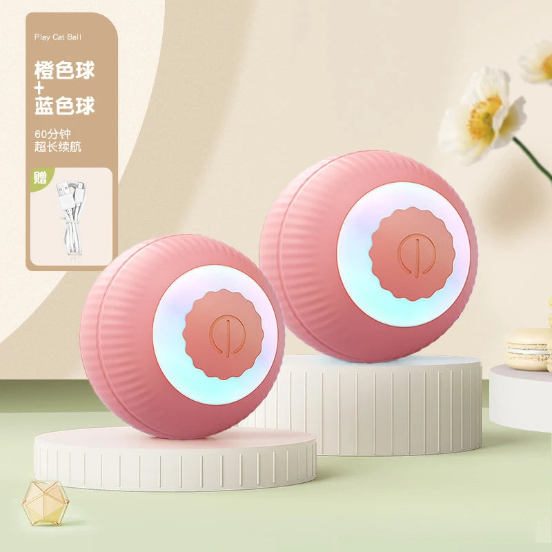 Cat Interactive Ball Training Self-moving Kitten Electric Cat Ball Toys Electronic Automatic Rolling Magic Ball Toys for Cat Oasis Select 2PCS Pink Normal New Version