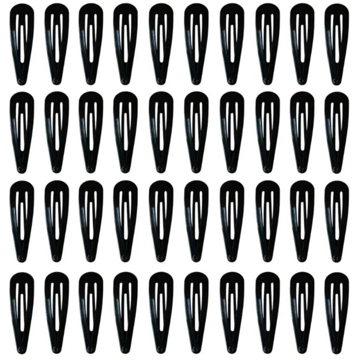 50 PCS Snap Hair Clips – No-Slip Textured Alloy Grip, Candy & Pastel Glossy Colors for Everyday Styling Oasis Select 50pcs black
