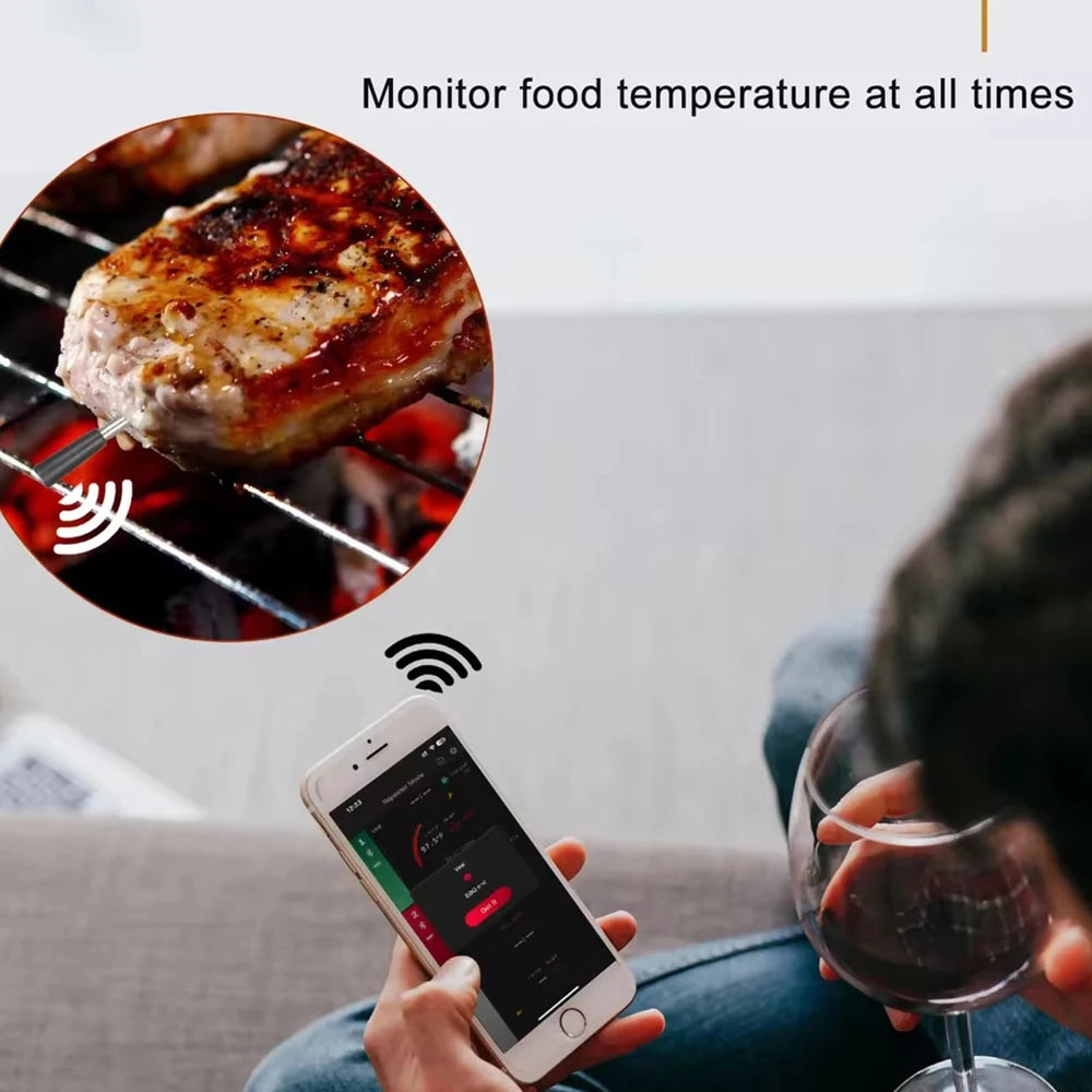 Newest Wireless Meat Food Thermometer Kitchen Cooking Tool Oven Grill BBQ Steak Bluetooth Temperature Meter Barbecue Accessories Oasis Select