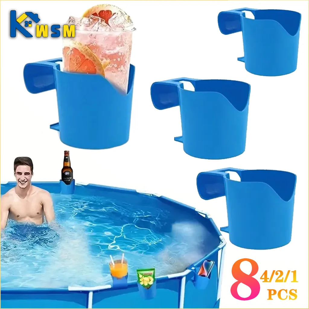 Heavy Duty Poolside Cup Holder No Drill Hanging Organizer with Strong Grip for Hot Tub Beach Patio Swimming Pool Accessories Oasis Select