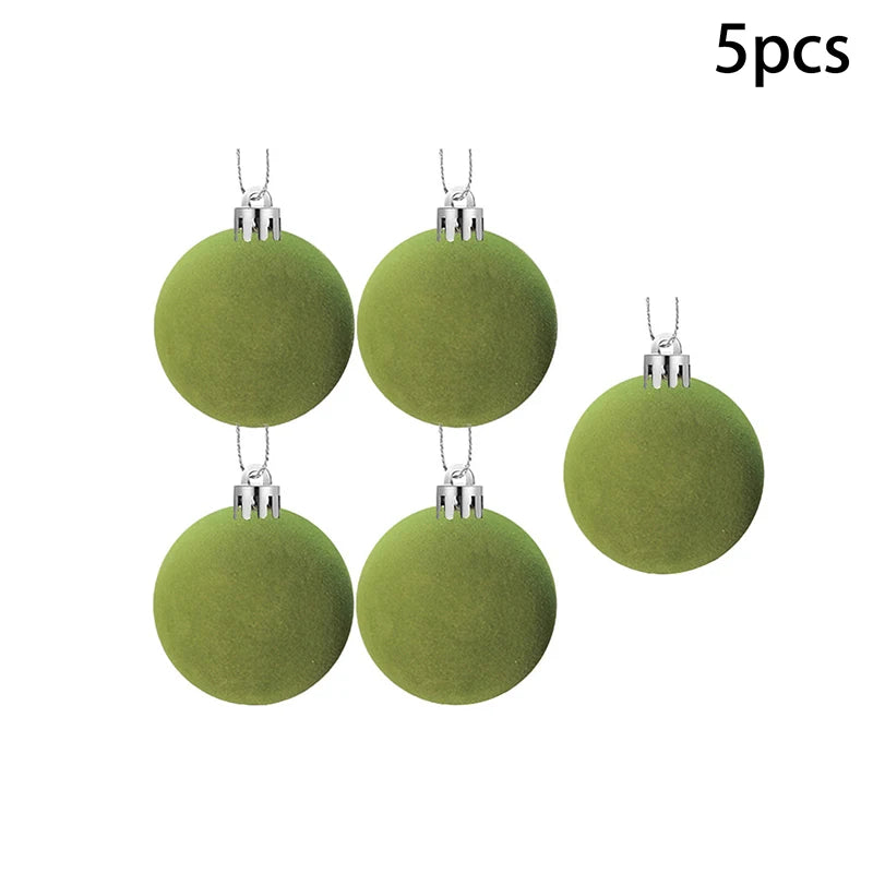 Velvet Christmas Ball Ornaments Red & White Xmas Tree Decor
